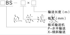 板式輸送機(jī)型號示意圖